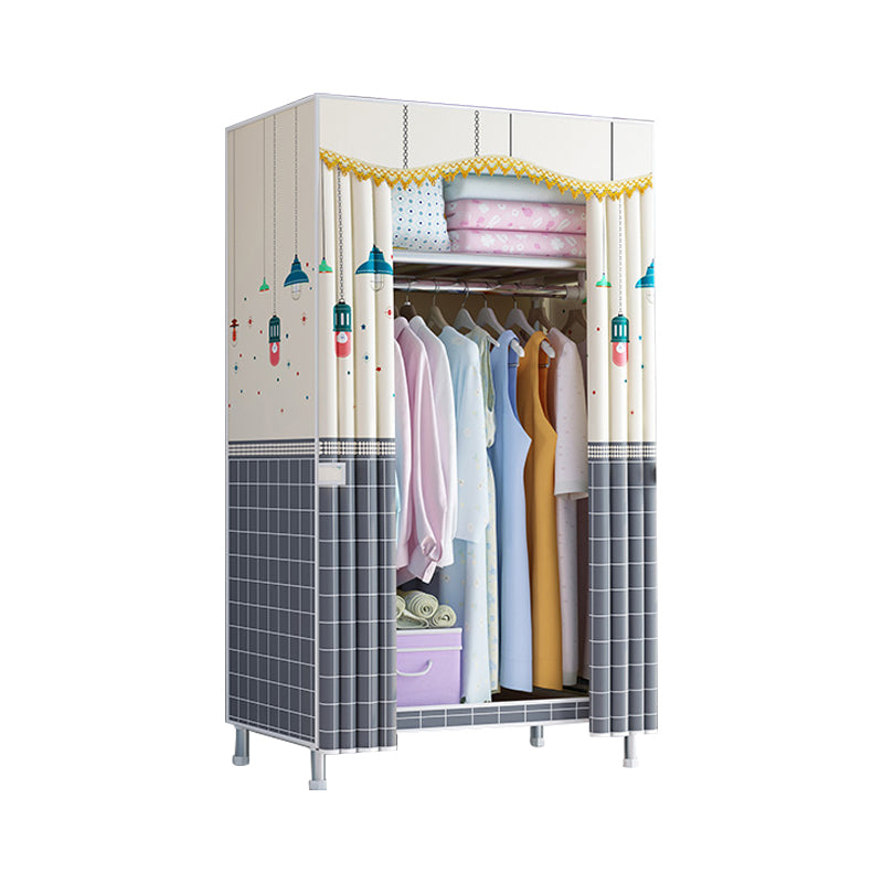 Modern Style Wardrobe Metal 1-Door Wardrobe Closet for Bedroom