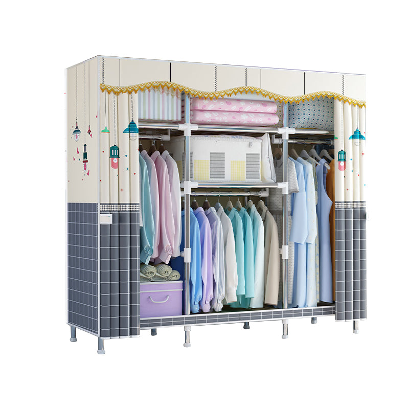 Modern Style Wardrobe Metal 1-Door Wardrobe Closet for Bedroom