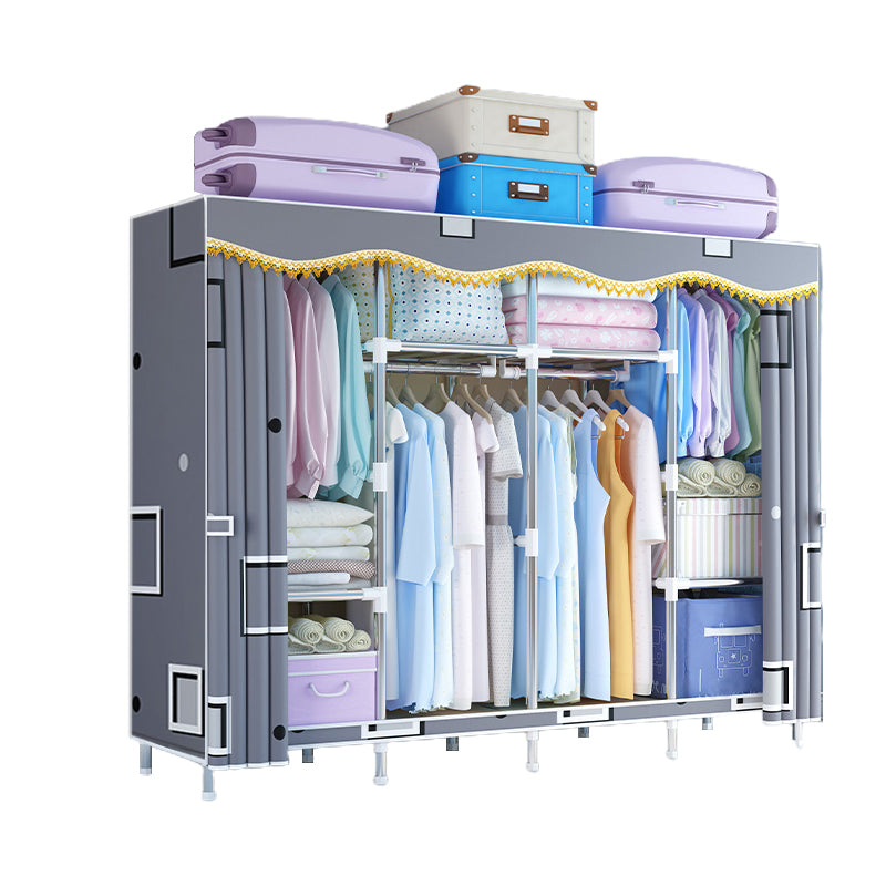 Modern Style Wardrobe Metal 1-Door Wardrobe Closet for Bedroom