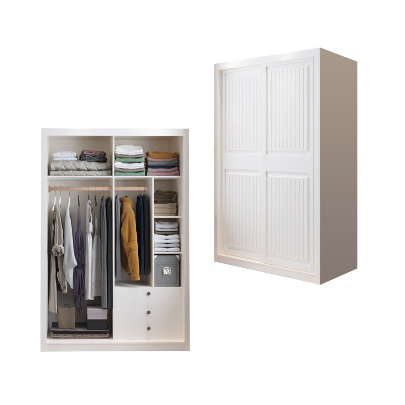 White Engineered Wood Wardrobe Cabinet Modern Wardrobe Armoire