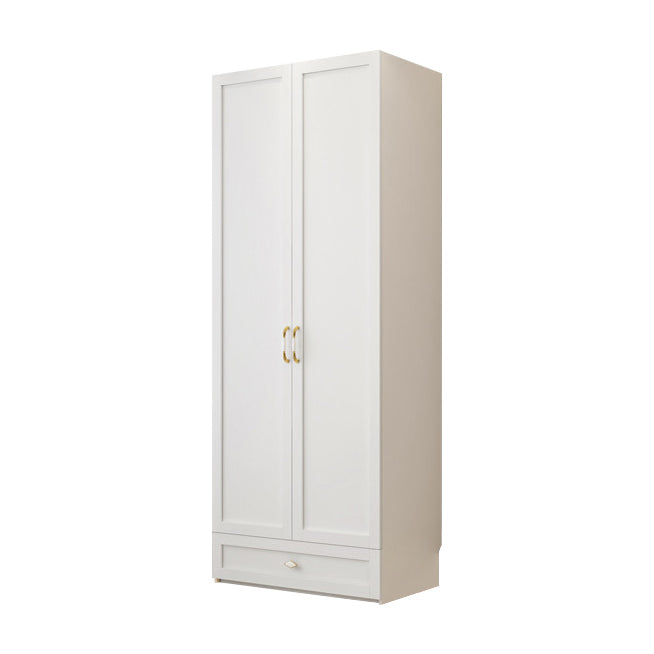 White Wardrobe Closet Engineered Wood Wardrobe Armoire with Drawer