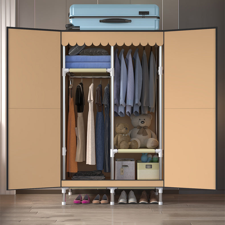 Metal Frame Wardrobe Cabinet Contemporary Style Wardrobe for Home