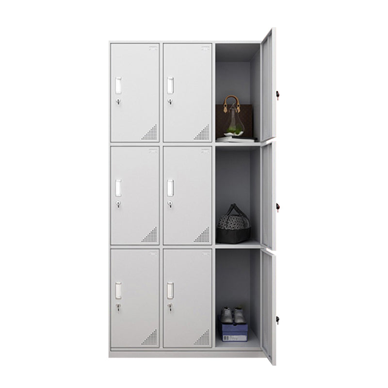Metal Modern White Wardrobe for Home Matte Finish Cabinet with Hinged Door