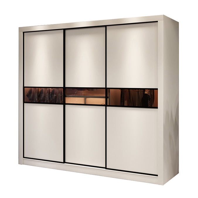White Engineered Wood Wardrobe Closet Contemporary Wardrobe for Bedroom