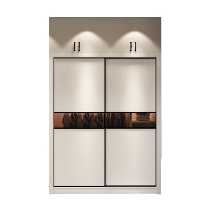 White Engineered Wood Wardrobe Closet Contemporary Wardrobe for Bedroom