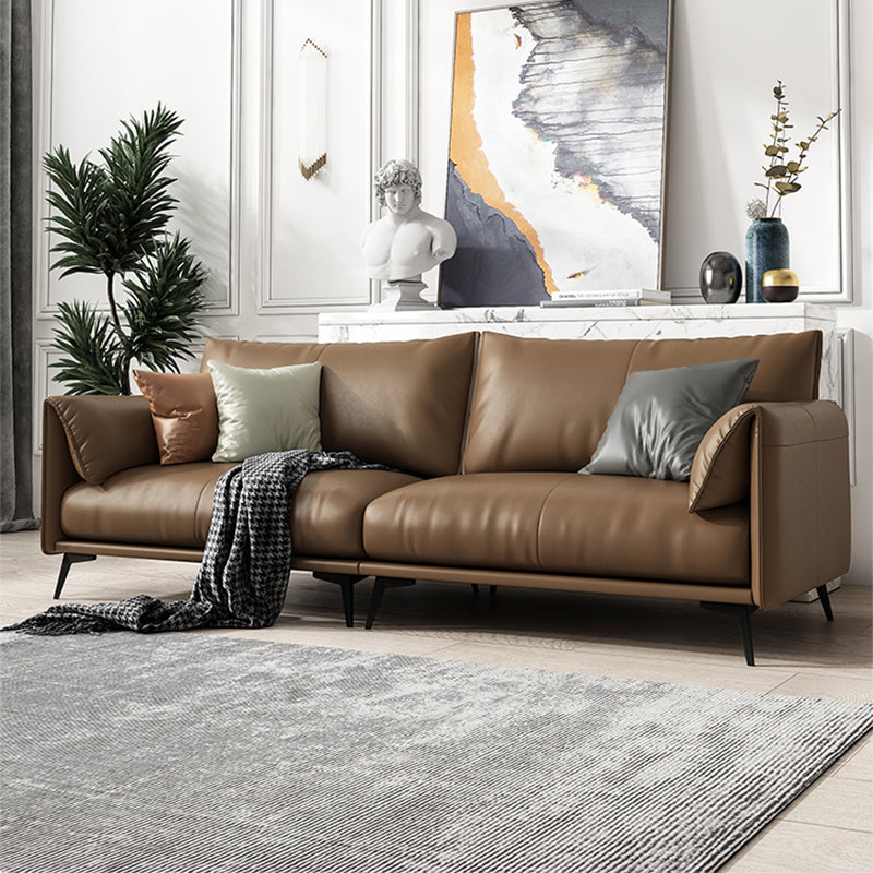 Contemporary Brown Cushions Standard Pillow Top Arm Stain Resistant Sofa