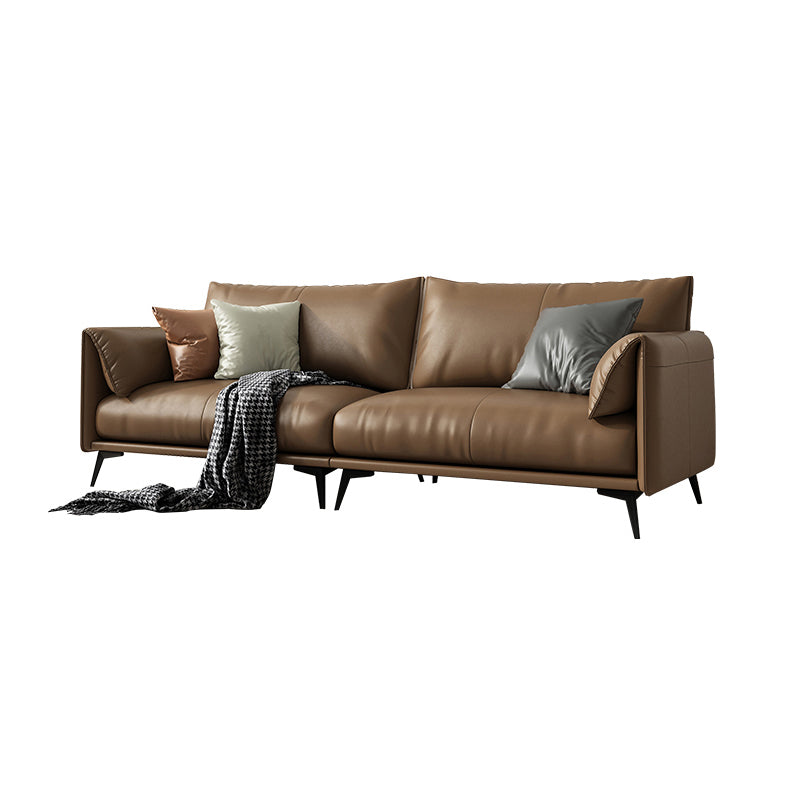 Contemporary Brown Cushions Standard Pillow Top Arm Stain Resistant Sofa
