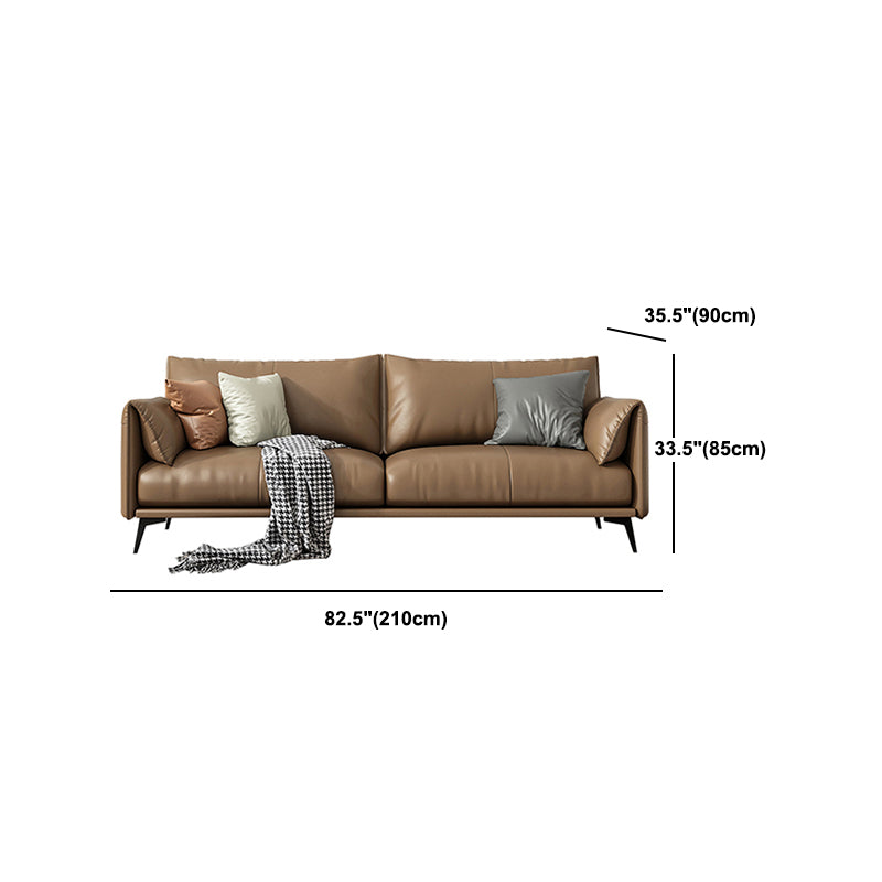 Contemporary Brown Cushions Standard Pillow Top Arm Stain Resistant Sofa