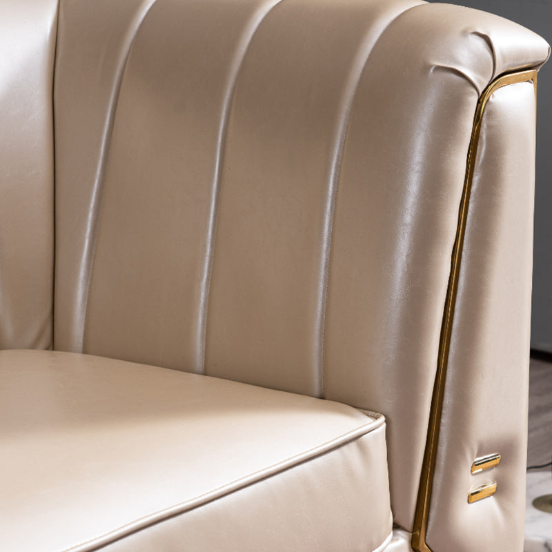 Contemporary Sewn Pillow Back Sofa with Tuxedo Arm for Apartment