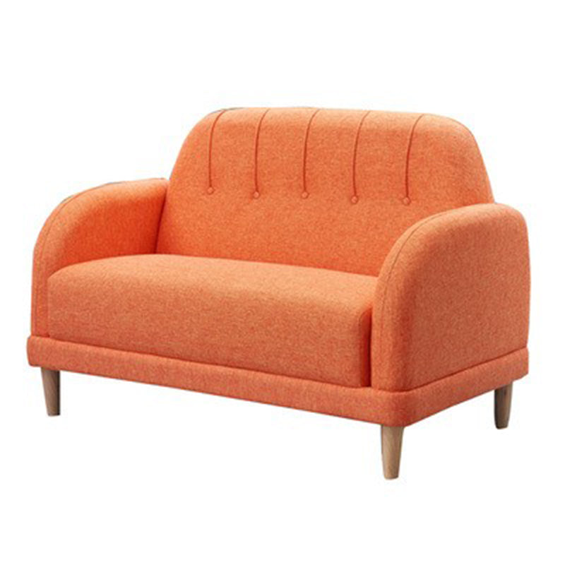 Stationary Fabric Living Room Square Arm Sewn Pillow Back Sofa