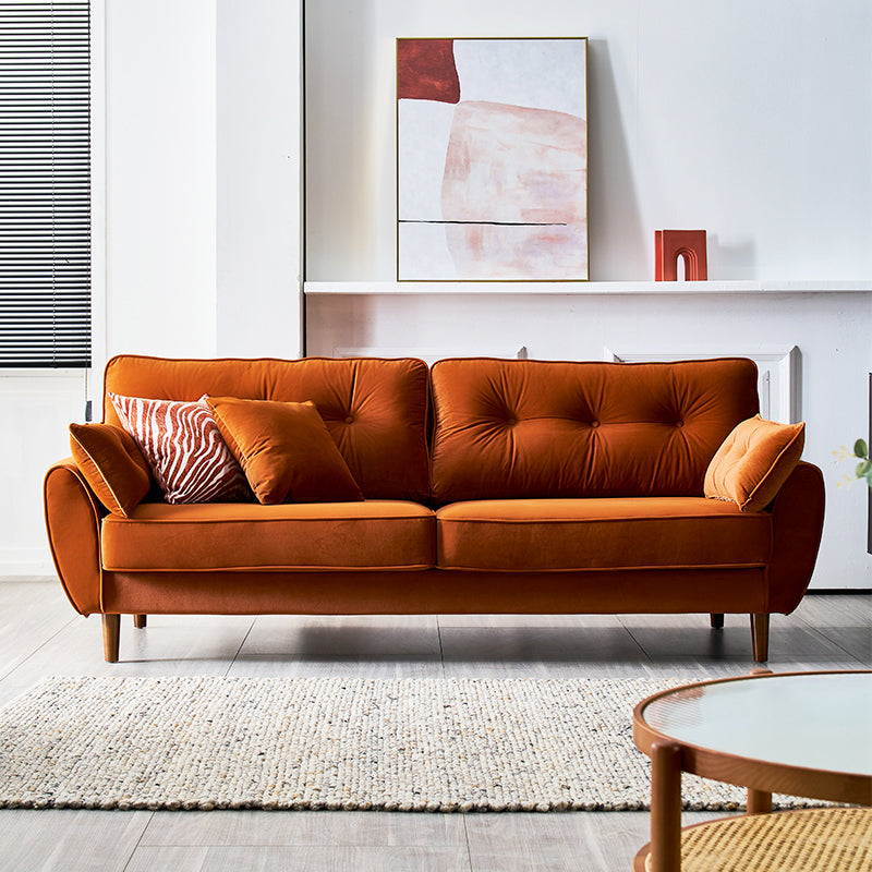 Contemporary Tufted Split-Back Standard Flared Arm Settee Sofa