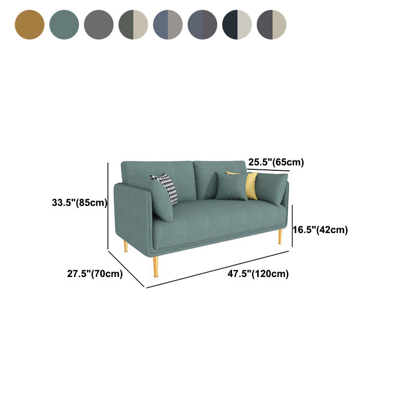 Glam Cushions Pillow Top Arm Faux Leather Stationary Sofa for Living Room