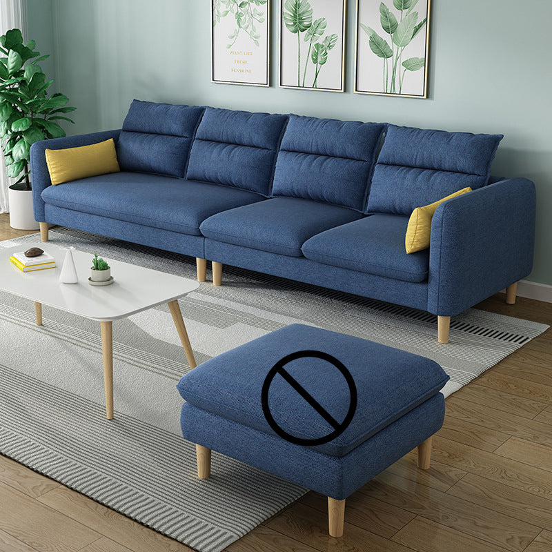 3/4 Seater 27.5"H Linen Solid Color Square Arm Sofa for Living Room