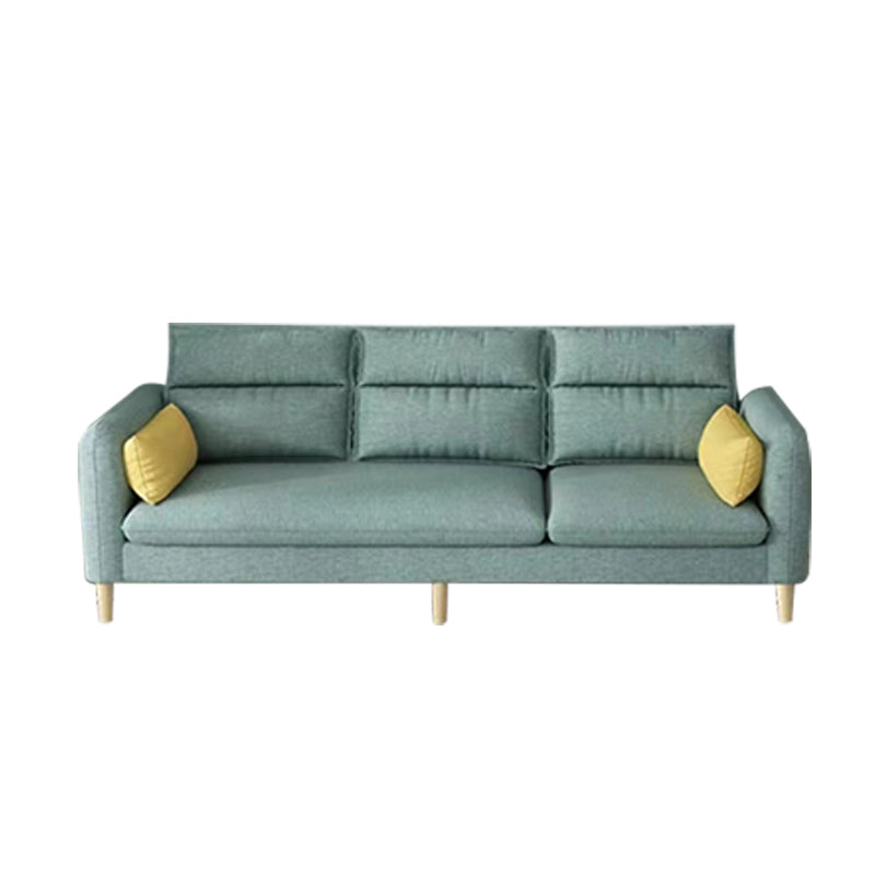 3/4 Seater 27.5"H Linen Solid Color Square Arm Sofa for Living Room