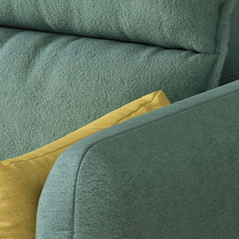 3/4 Seater 27.5"H Linen Solid Color Square Arm Sofa for Living Room