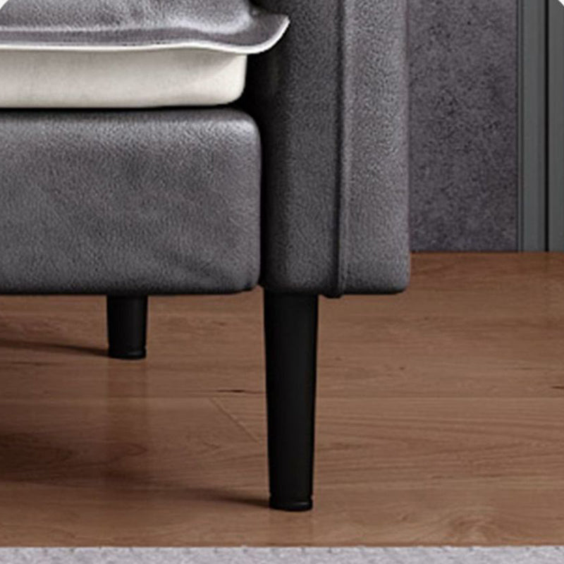 30.7"H Mid Century Modern Faux Leather Square Arm Sofa for Living Room