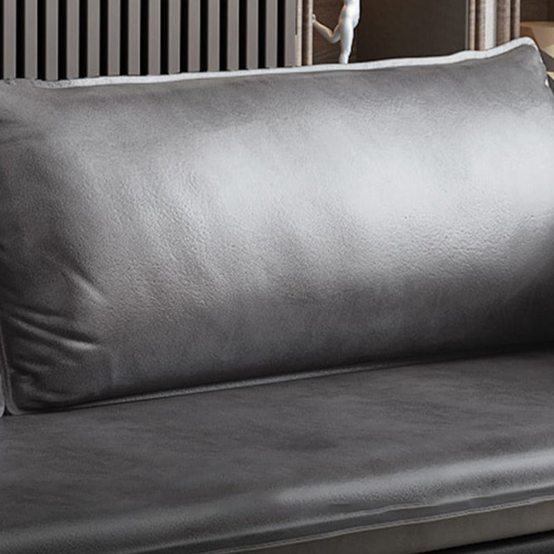 30.7"H Mid Century Modern Faux Leather Square Arm Sofa for Living Room