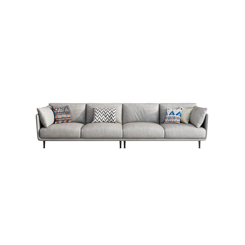 Faux Leather Contemporary Square Sofa Stain Resistant Standard Sofa for Living Room