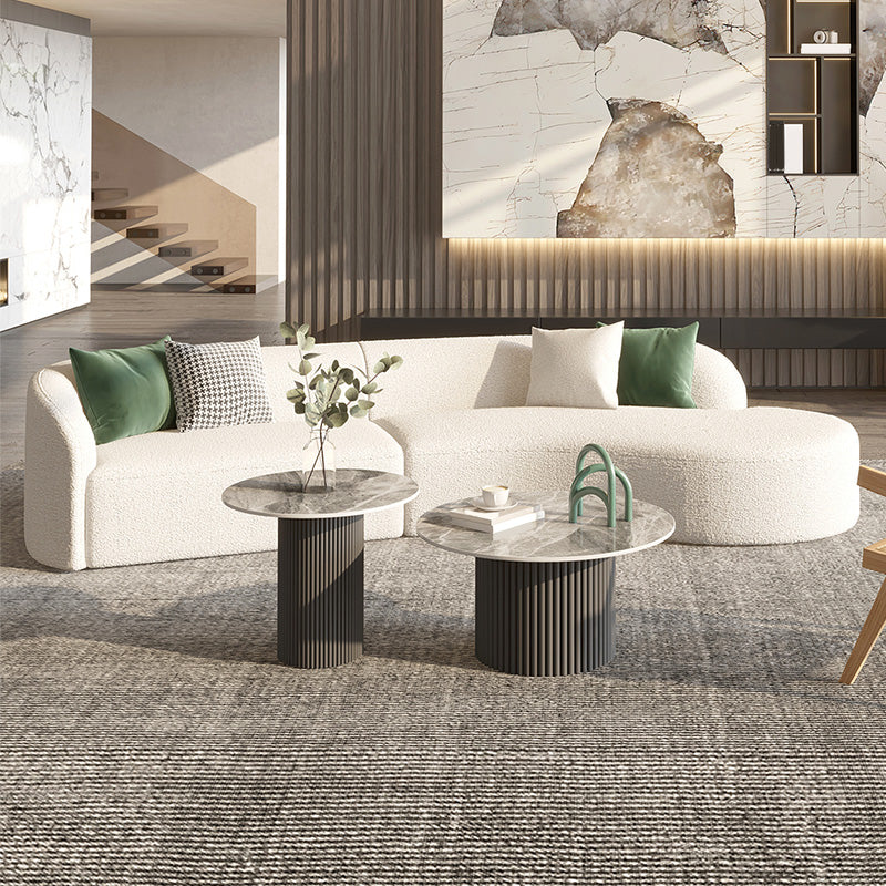 Wool Modern Sofa/Sectional Right Hand Facing for Apartment, Living Room