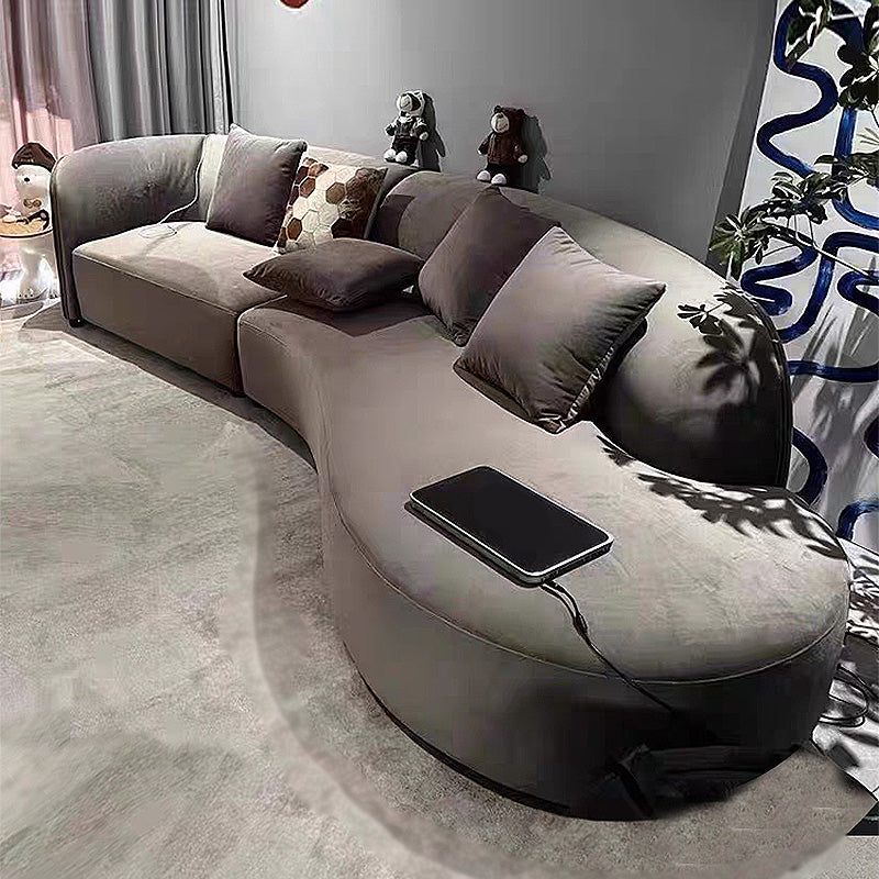 29.5"H Wool One Arm Sectionals Tight Back Scandinavian Sectionals