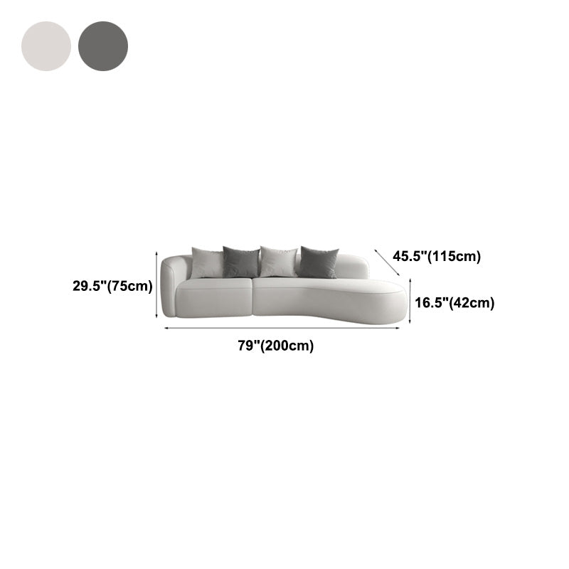 29.5"H Wool One Arm Sectionals Tight Back Scandinavian Sectionals