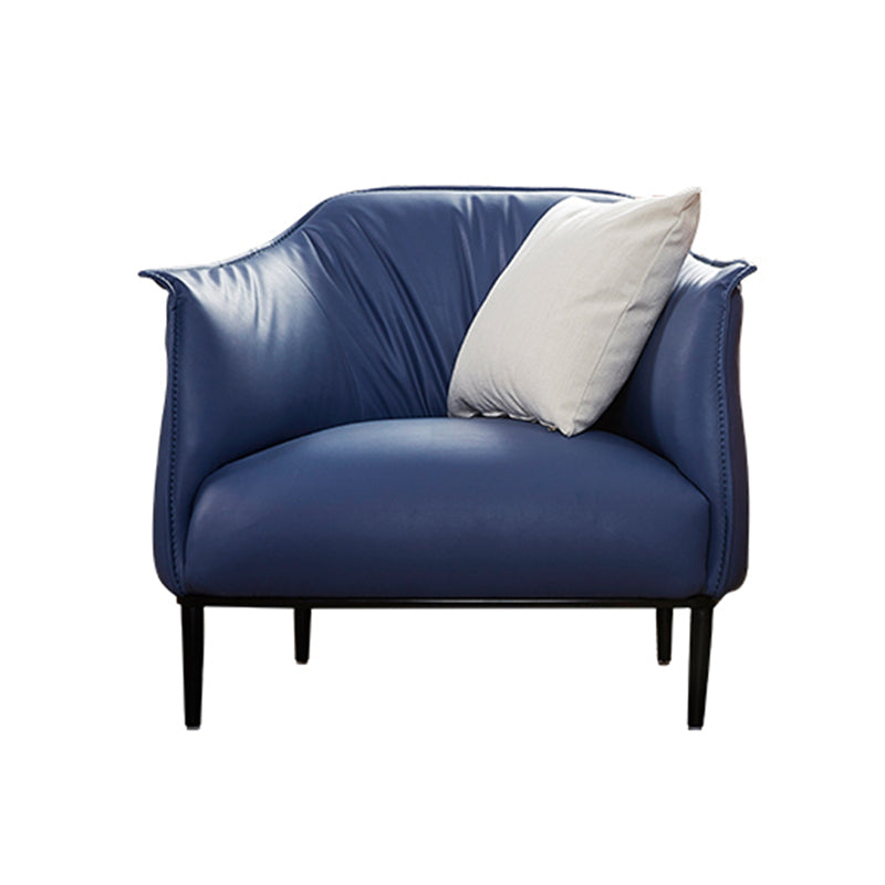 Faux Leather Barrel Accent Chair with Tight Back, 35.43" W √ó 33.86" L √ó 29.92" H