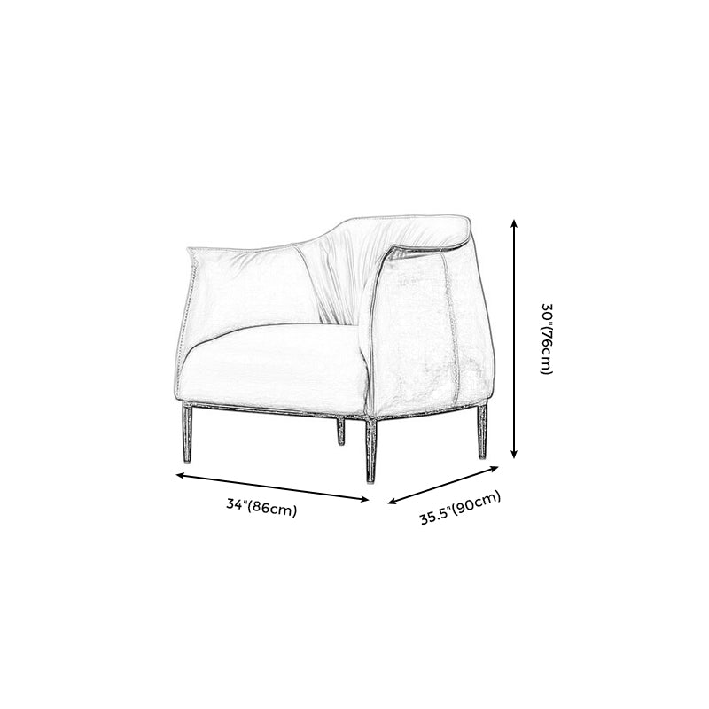 Faux Leather Barrel Accent Chair with Tight Back, 35.43" W √ó 33.86" L √ó 29.92" H