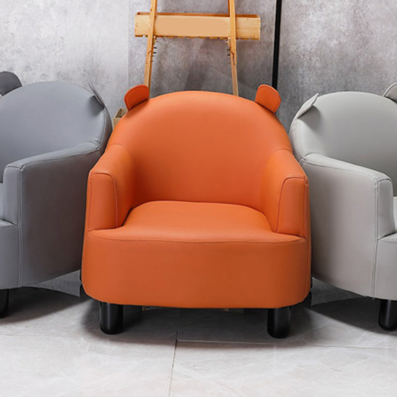 20.08"L x 20.47"W x 21.26"H Faux Leather Barrel Chair,Modern Sloped Arms Chair