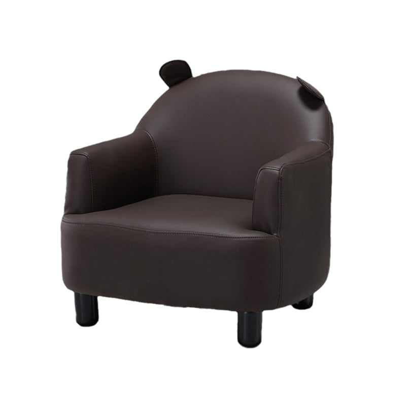 20.08"L x 20.47"W x 21.26"H Faux Leather Barrel Chair,Modern Sloped Arms Chair