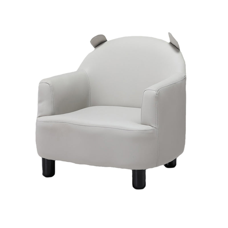 20.08"L x 20.47"W x 21.26"H Faux Leather Barrel Chair,Modern Sloped Arms Chair