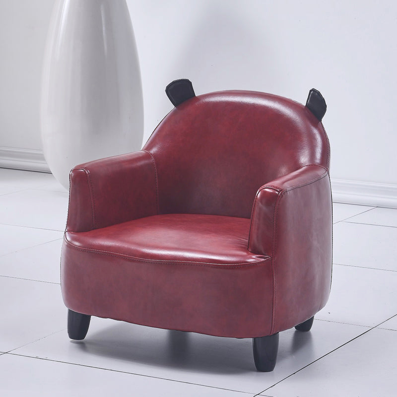 20.08"L x 20.47"W x 21.26"H Faux Leather Barrel Chair,Modern Sloped Arms Chair