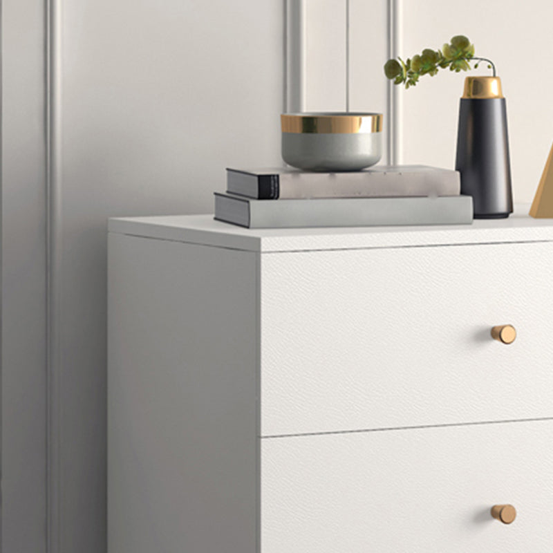 Modern Accent Chest Rectangle Accent Cabinet with Drawers in White