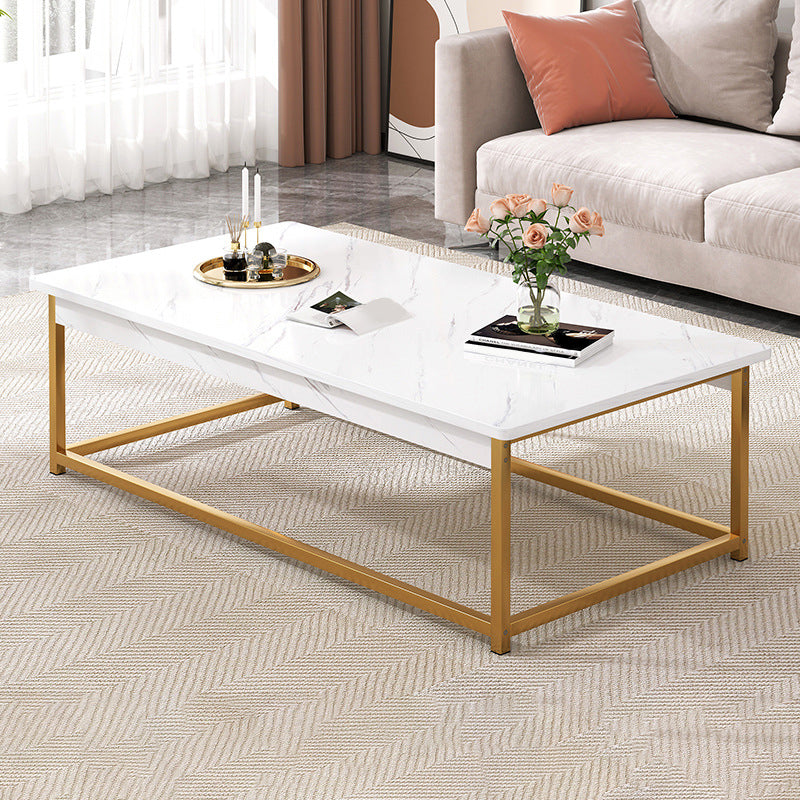 Frame Base Rectangular Modern Style Wood Table Metal Bottom Frame Coffee Table