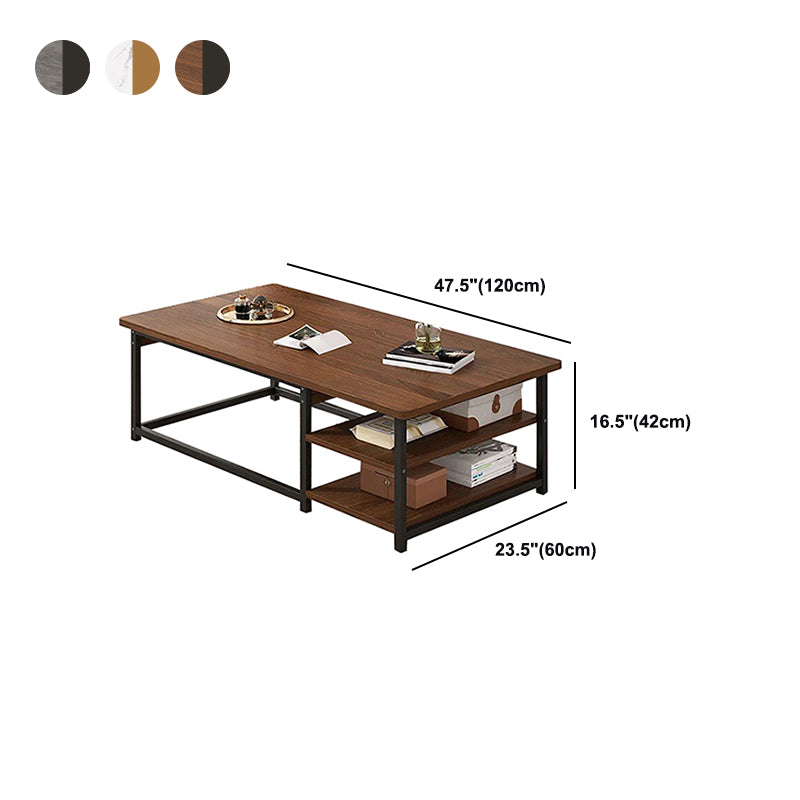 Frame Base Rectangular Modern Style Wood Table Metal Bottom Frame Coffee Table