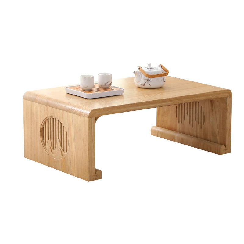 Rectangle Solid Wood Coffee Table with Sled Base Cocktail Table