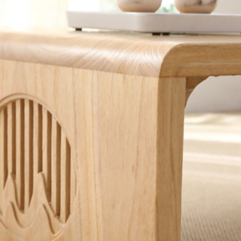 Rectangle Solid Wood Coffee Table with Sled Base Cocktail Table