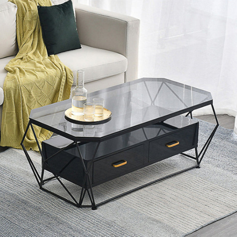 Frame Base Rectangular Glam Style Slate Table Plate Metal Iron Bottom Frame Coffee Table