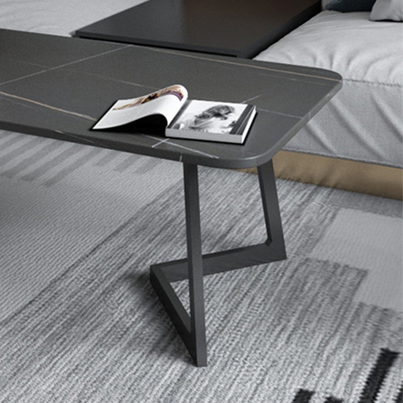 Single Cocktail Table Slate Rectangular Coffee Table for Living Room
