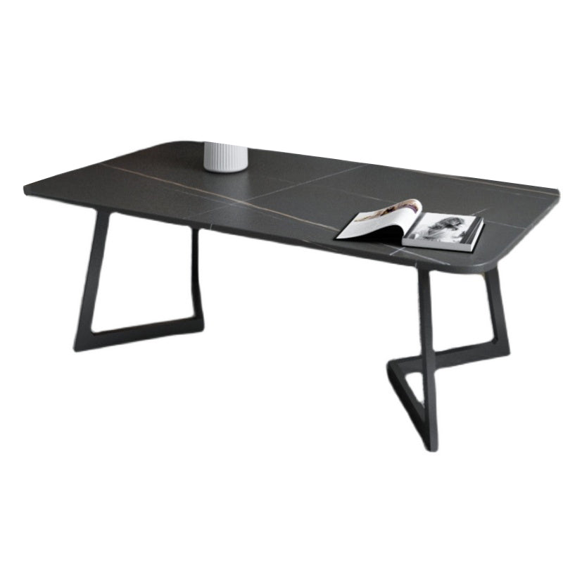 Single Cocktail Table Slate Rectangular Coffee Table for Living Room