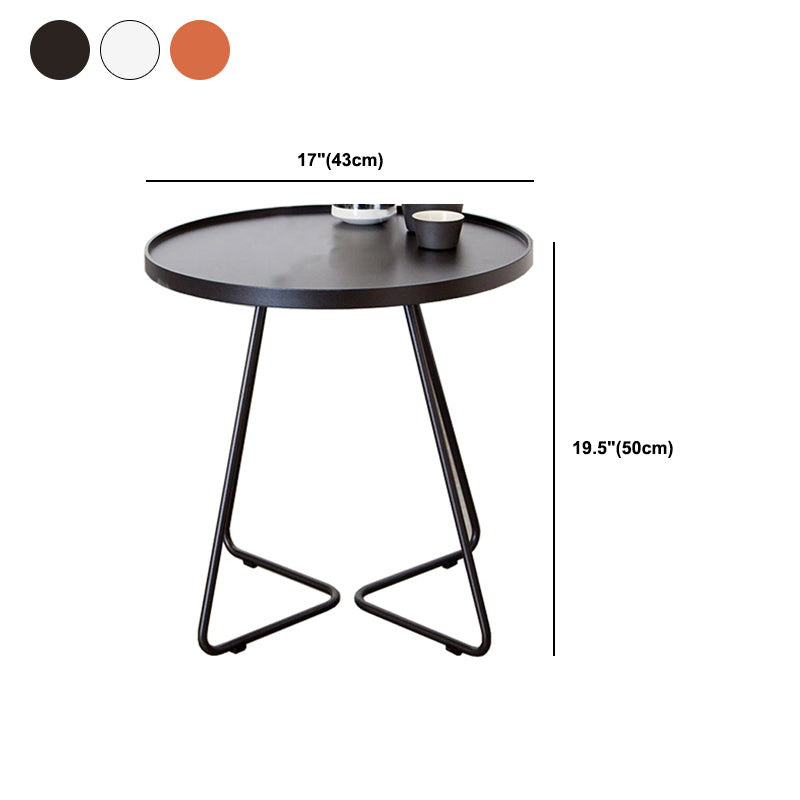 Mid-Century Metal Sled End Table Round Side Table for Living Room