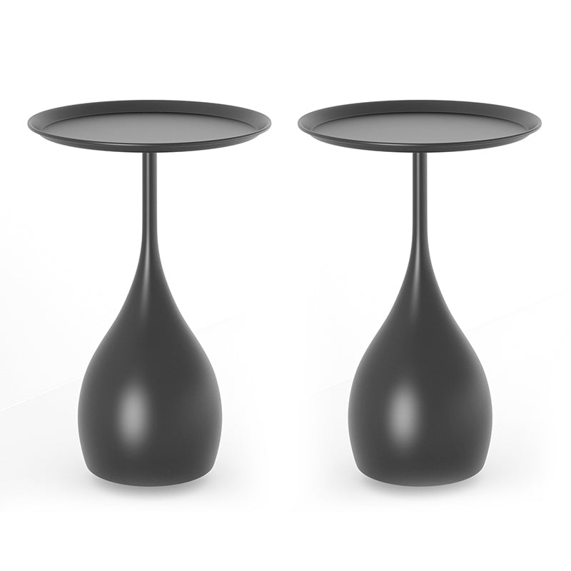 Round Metal Pedestal Side Table Mid-Century 23.6" Tall Corner Table