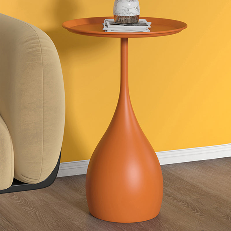 Round Metal Pedestal Side Table Mid-Century 23.6" Tall Corner Table