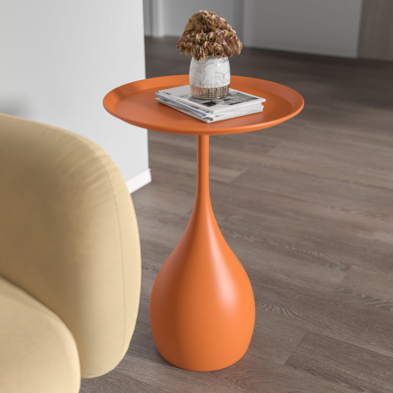 Round Metal Pedestal Side Table Mid-Century 23.6" Tall Corner Table