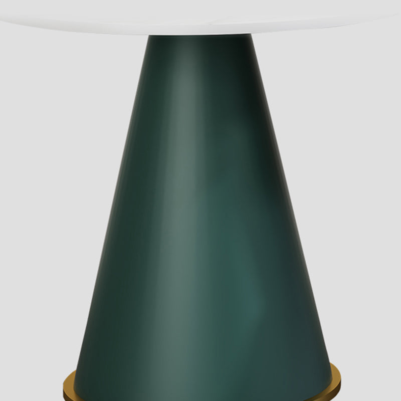 22" Tall Round Slate Top End Table Modern Metal Pedestal Table