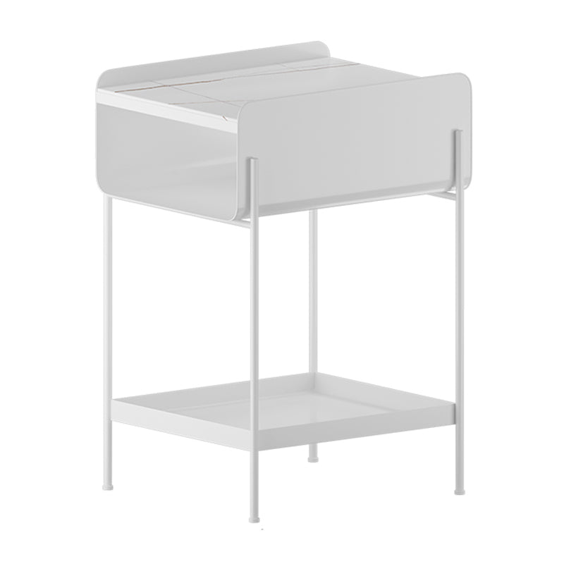 Modern 23.6" Tall 3 Legs End Table Square Slate Top End Table