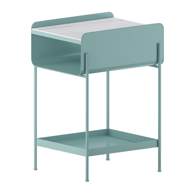 Modern 23.6" Tall 3 Legs End Table Square Slate Top End Table