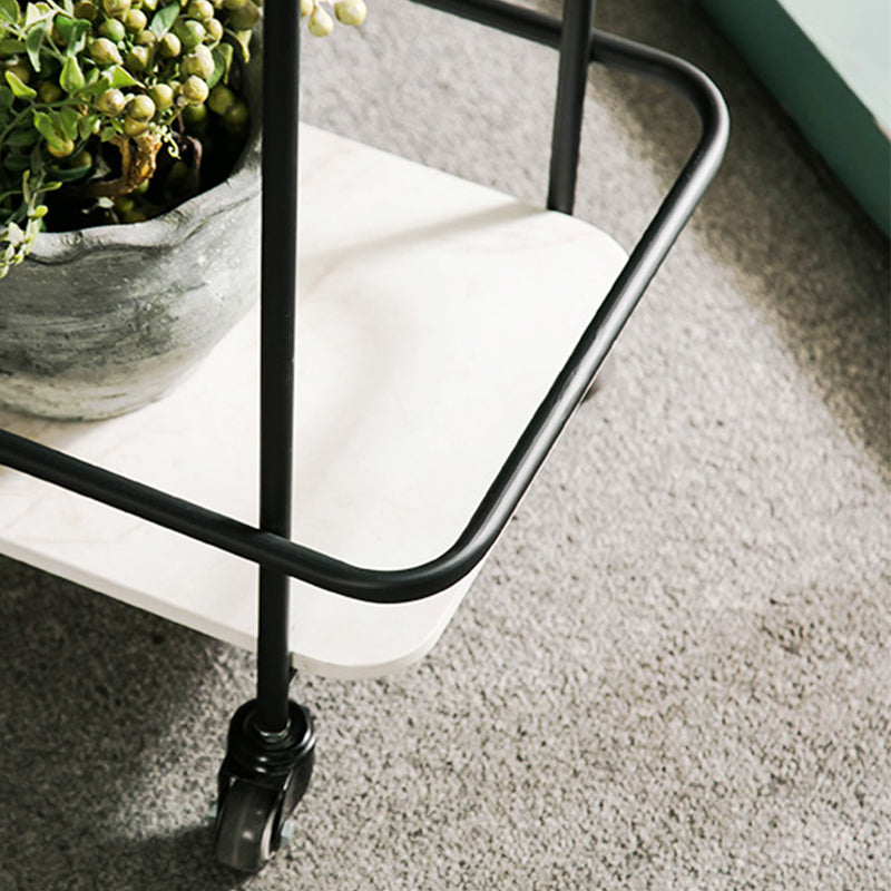 Contemporary Rectangular Glass Top End Table with Slate Shelve
