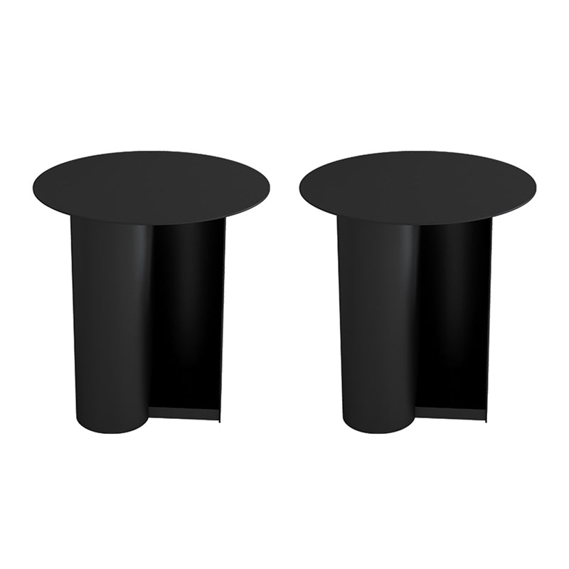 Mid-Century 17.7-inch Metal Round Top Side Table Iron Abstract End Table