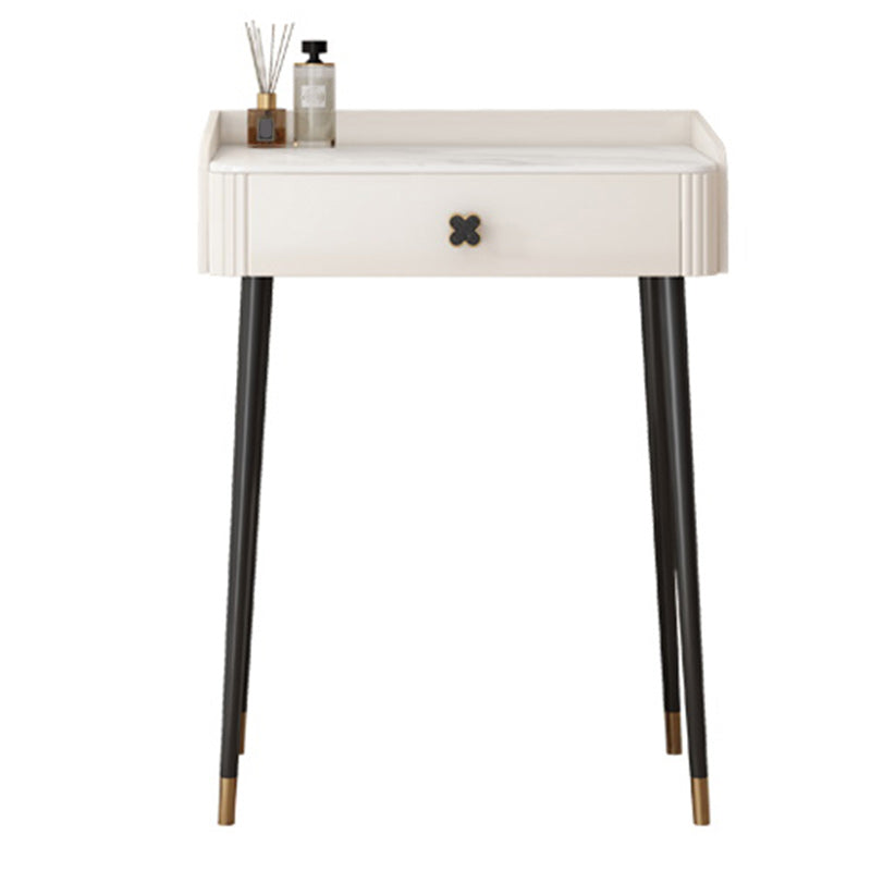 Contemporary Bedroom Storage Box Bright White Straight Feet Vanity Desk