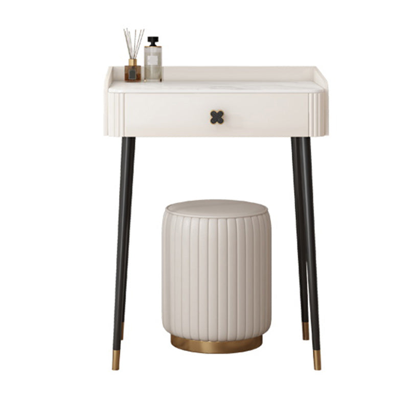 Contemporary Bedroom Storage Box Bright White Straight Feet Vanity Desk